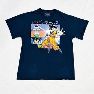 Dragon Ball Z Goku Frieza Anime Manga Navy Blue Graphic T-Shirt